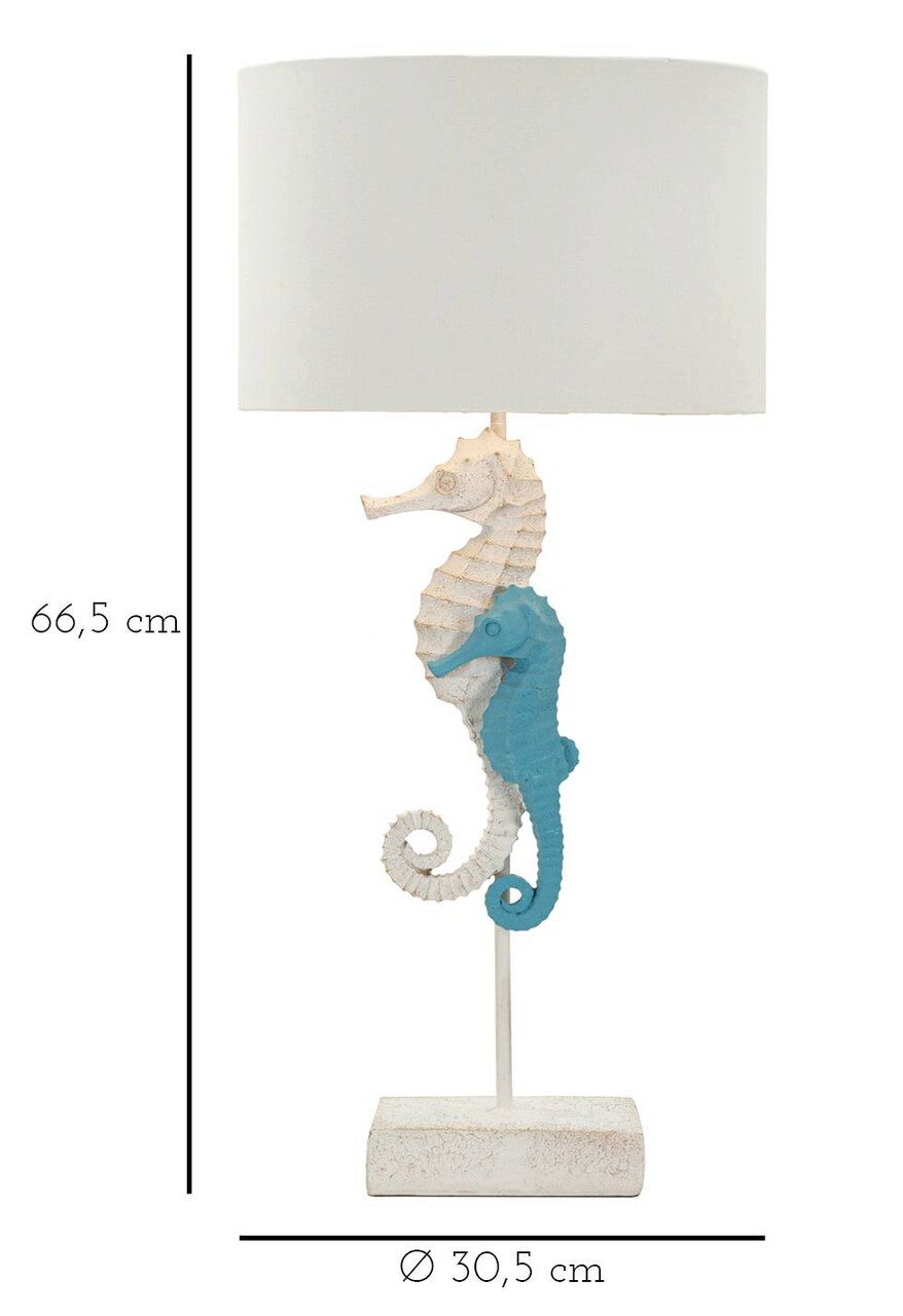 Lampa de masa Sea Horse, Mauro Ferretti, 1x E27, 40W, 30.5x66.5 cm, polirasina/fier/textil, multicolor