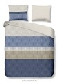 Lenjerie de pat pentru doua persoane, Good Morning Valence, 100% bumbac, 3 piese, gri/albastru