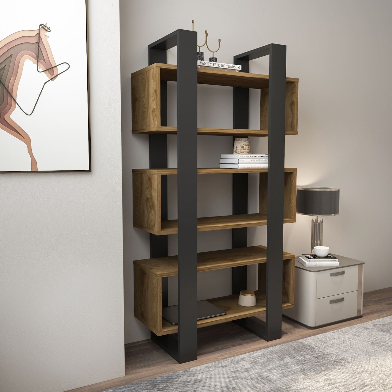 Corp biblioteca, Zena Home, Reina, Nuc / Antracit - 2 | YEO