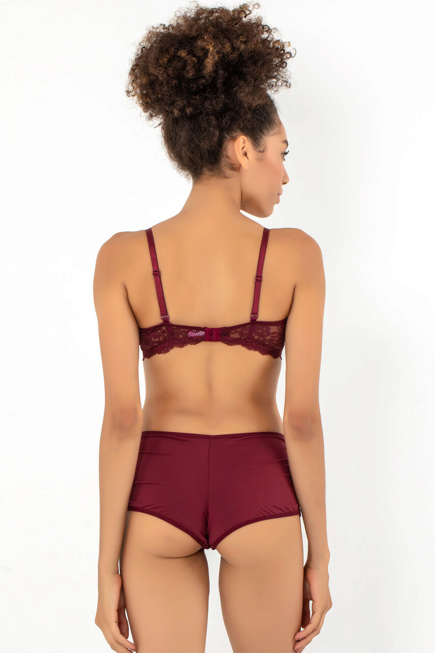 Set lenjerie intima sutien si chiloti, 999MRE1604 - 90, Miorre, Rosu claret - view 8