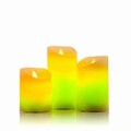 Set 3 lumanari LED multicolore cu efect de flacara cu telecomanda Lendles, InnovaGoods, Ø7.5 x 10 cm, bej