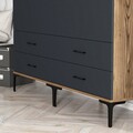 Dulap pentru haine, Hommy Craft, Kumsal TT, 160x47.5x201.4 cm, PAL, Nuc / Antracit