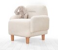 Fotoliu pentru copii, Fluffe, 209FLF1427, Blana artificiala, Alb