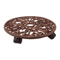 Suport mobil pentru plante in ghiveci, Esschert, Round L, 34.5 x 6.4 cm, fier forjat/PP, maro