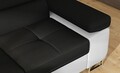 Coltar extensibil stanga 4 locuri, ELTAP, Anton, 272x203x85 cm, lemn/poliester, negru/alb