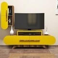 Comoda TV cu dulap Rose S, Hommy Craft, galben/maro