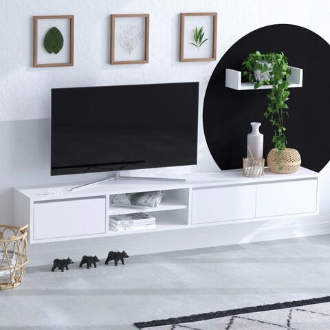 Comoda tv, emerald, alcor, alb