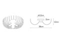 Lustra, Aspendos - N-641, Noor, 36 x 12 cm, 1 x E27, 40W, negru