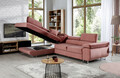Coltar extensibil stanga 4 locuri, ELTAP, Anton, 272x203x85 cm, lemn/poliester, roz