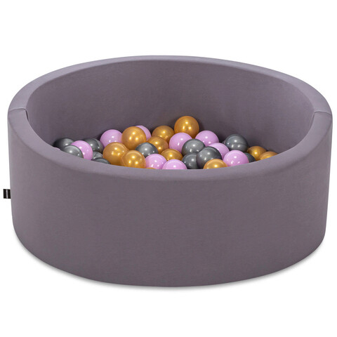 Piscina cu bile, Bubble Pops v8, 150 bile, Ø85 x 30 cm, bumbac/plastic, gri 150