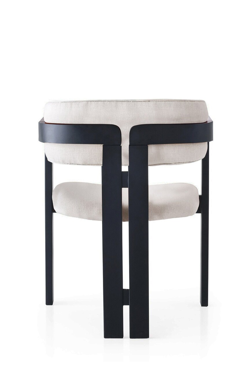 Scaun, Nmobb, CO-045, Cadru: 100% LEMN, Crem/Negru - 1 | YEO
