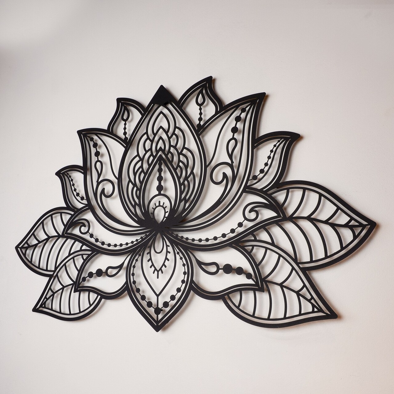 Decoratiune de perete, Lotus, Dimensiune: 44 x 68 cm (1 bucată), Negru - view 4