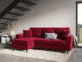 Coltar extensibil reversibil 4 locuri, Moghan, Micadoni Home, BL, 241x145x88 cm, catifea, rosu