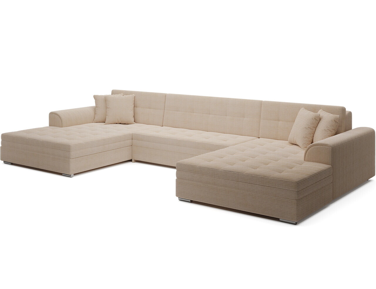 ELTAP Coltar extensibil 6 locuri Vento 359x165x78 cm lemn/poliester bej