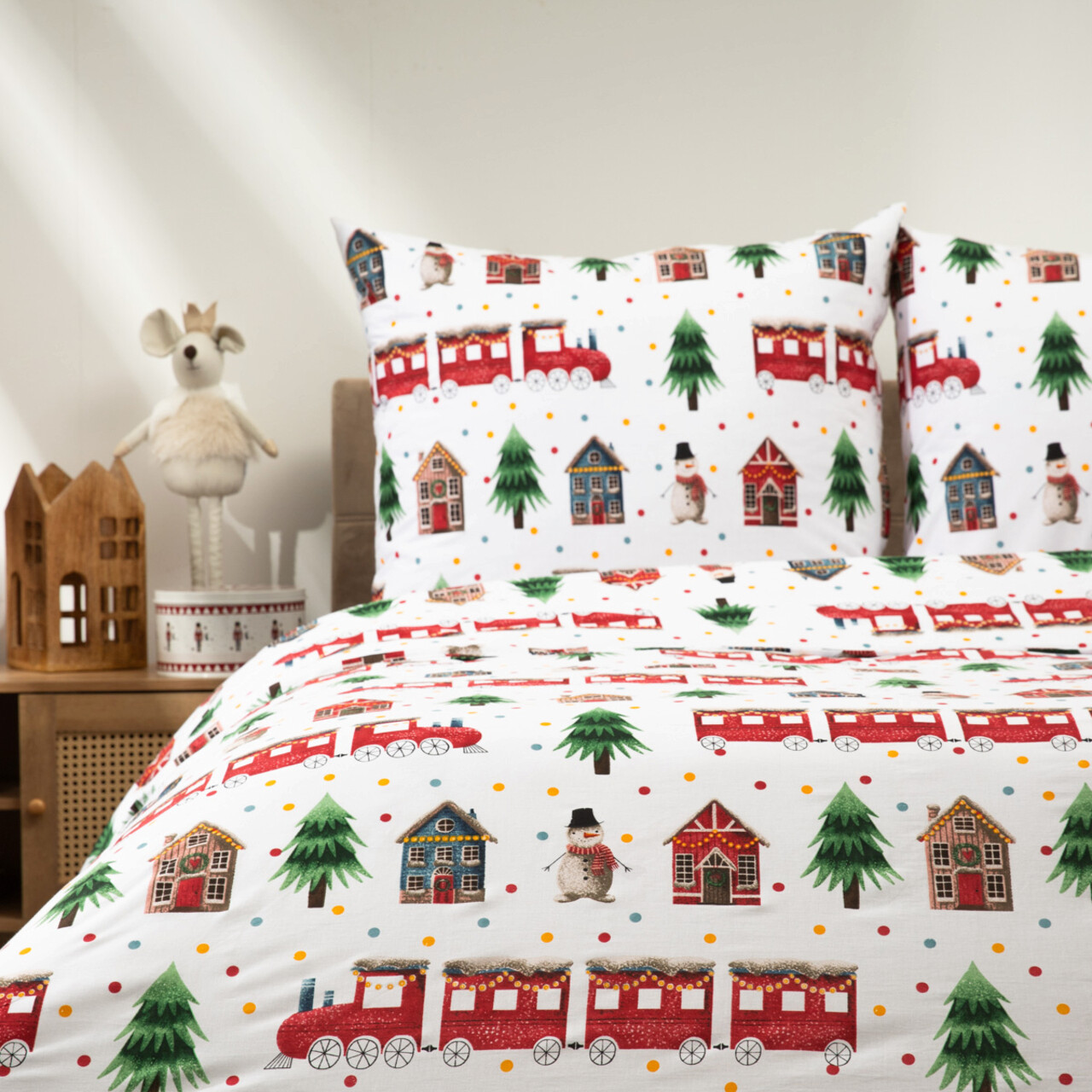 Lenjerie de pat King Size, Starling, Homla, 3 piese, 200x220 cm, bumbac, multicolor - 1 | YEO