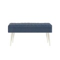 Banca, Vella, Vina 1048, 90x39x40 cm, PAL, Alb/Albastru inchis