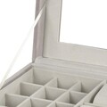 Cutie de bijuterii cu oglinda Velvet, 25x16x7 cm, lemn, crem
