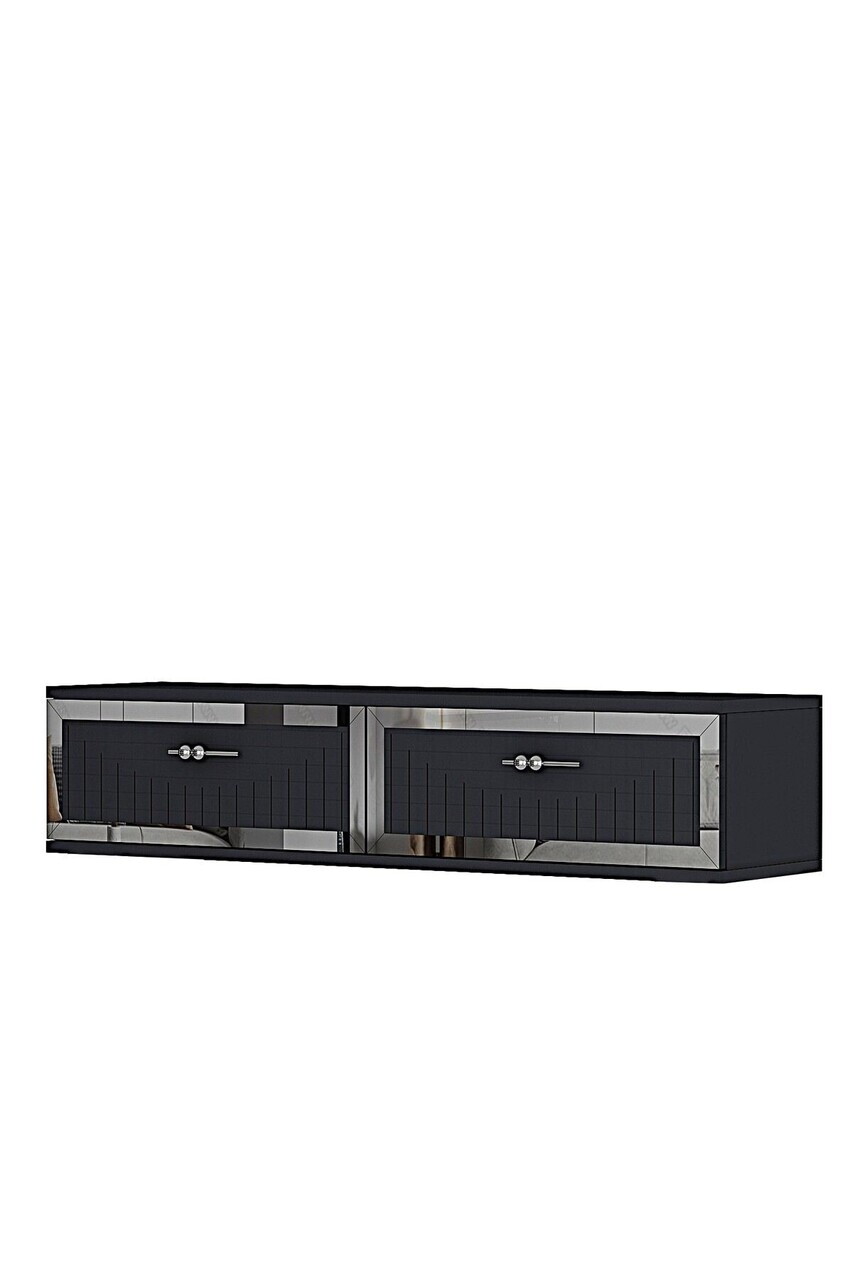 Dulap, Hanah Home, Tuna 120, 120x25.5x29.6 cm, Antracit / Argintiu — imaginea 5