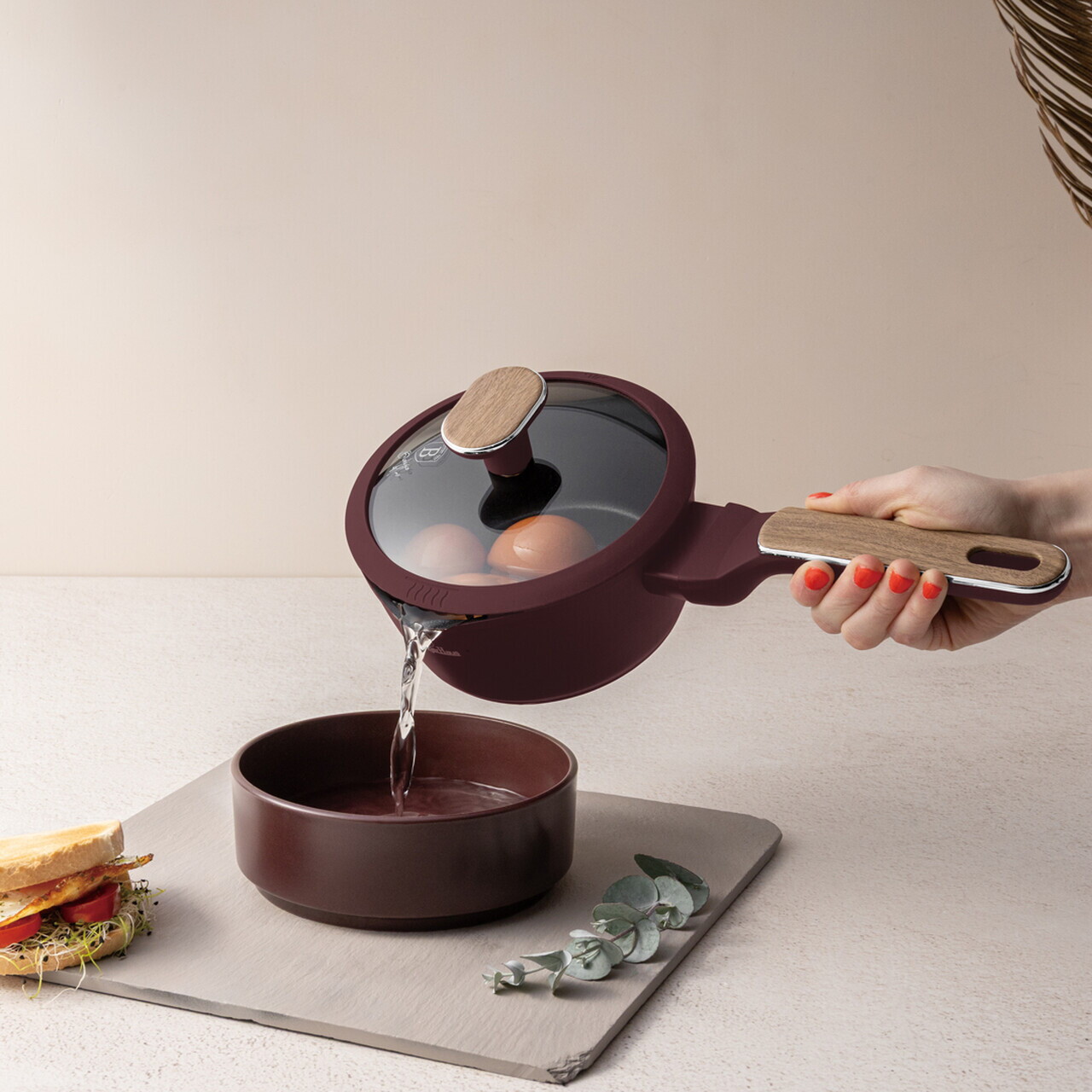 Set pentru gatit Berlinger Haus, Leonardo Nordic, 15 piese, aluminiu forjat, visiniu mat - imagine 4