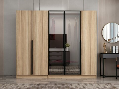 Dulap pentru haine, Hanah Home, Nisa, 225x210x52 cm, Dore