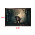 Tablou decorativ, Alone Elephant, Lemn, Lemn, Multicolor