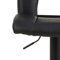 Scaun de bar Sylvia, Actona, 41.5x52x115 cm, rotativ, piele ecologica/otel, negru