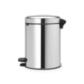 Cos de gunoi cu pedala, Brabantia, NewIcon Brilliant Steel, 5 L, 27.2x20.5x29.1 cm, otel, argintiu