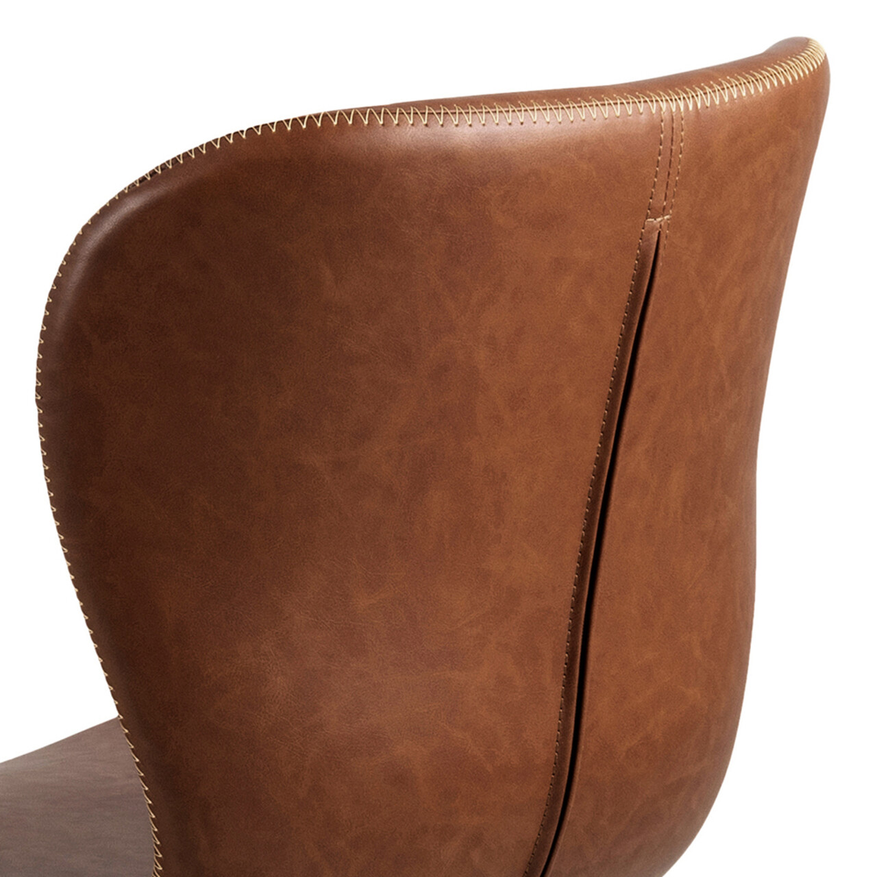 Scaun de birou Batilda -A1, Actona, 55x54x87 cm, rotativ, piele ecologica/otel, brandy - view 4