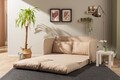 Canapea extensibilă cu 2 locuri, Futon, 859FTN2891, Metal , Bej