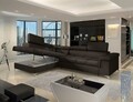 Coltar extensibil stanga 4 locuri ELTAP, ERI-35, Eridano, 275x202x88 cm, lemn/poliester, maro inchis