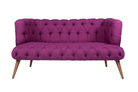 Canapea fixa West Monroe, Zeon, 2 locuri, 140x75x76 cm, lemn, mov 140x75x76