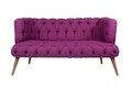 Canapea fixa West Monroe, Zeon, 2 locuri, 140x75x76 cm, lemn, mov