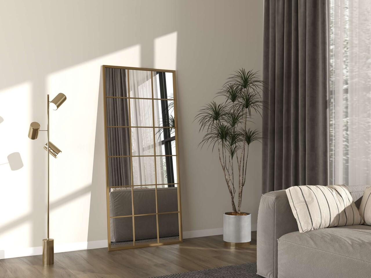 Oglinda Cheval Hanah Home Karex 80x180 cm Metal Auriu