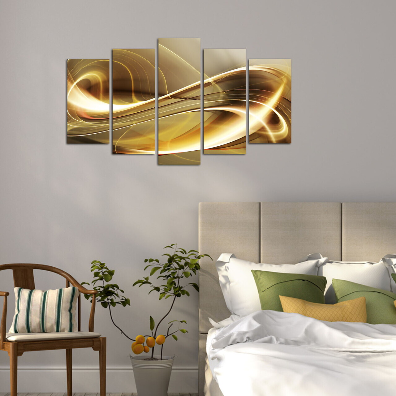 Tablou decorativ MDF, 5ABSMDF-62, 20 x 60 cm, Multicolor
