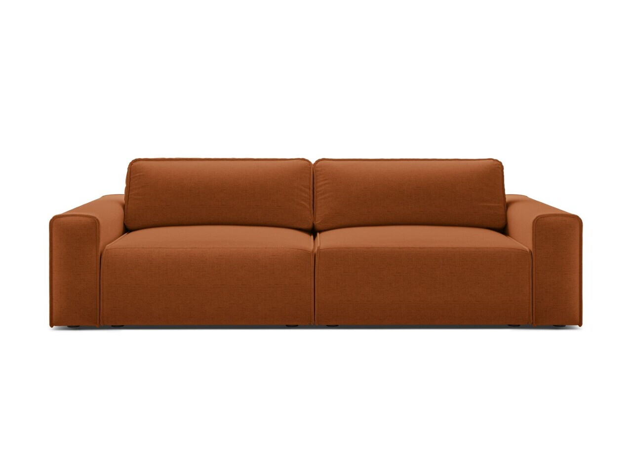 Canapea extensibila 3 locuri, Victor, Micadoni Home, 246x100x83 cm, tesatura structurata, caramiziu