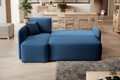 Coltar extensibil stanga 3 locuri ELTAP, Hadson, 206x150x89 cm, lemn/poliester, albastru inchis