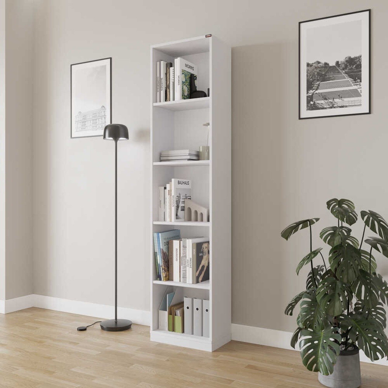 Corp biblioteca, Hanah Home, Ktp-325-Bb-1, 43x182x26 cm, Alb - view 2