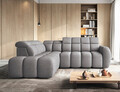 Coltar extensibil stanga 4 locuri ELTAP, LT-04PAO, Falconn, 258x208x107 cm, lemn/poliester, gri inchis
