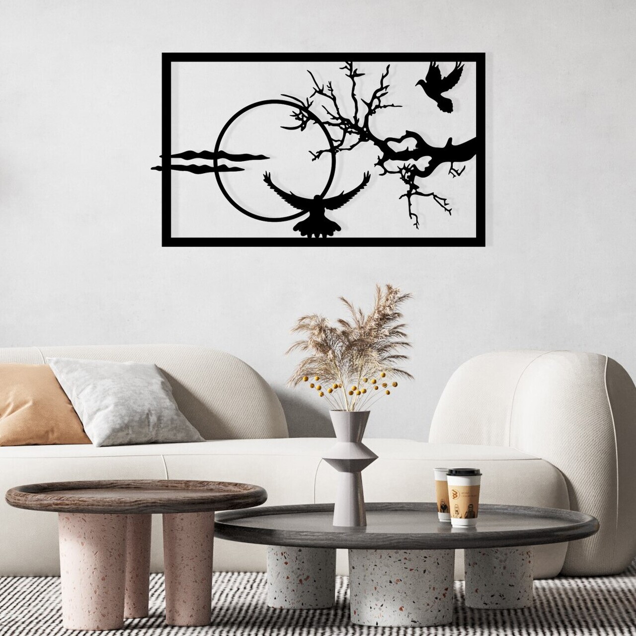 Decoratiune de perete, Verde, Dimensiuni: 65,5 x 38 cm, Negru — imaginea 3