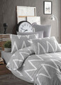 Lenjerie de pat pentru o persoana, Olivia - Grey, Eponj Home, Bumbac Ranforce
