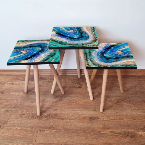 Set masute 3 piese, leona, 3shp281, multicolor