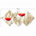 Set 4 tablouri decorative, 4MDF4777109, MDF, Imprimat UV, Multicolor