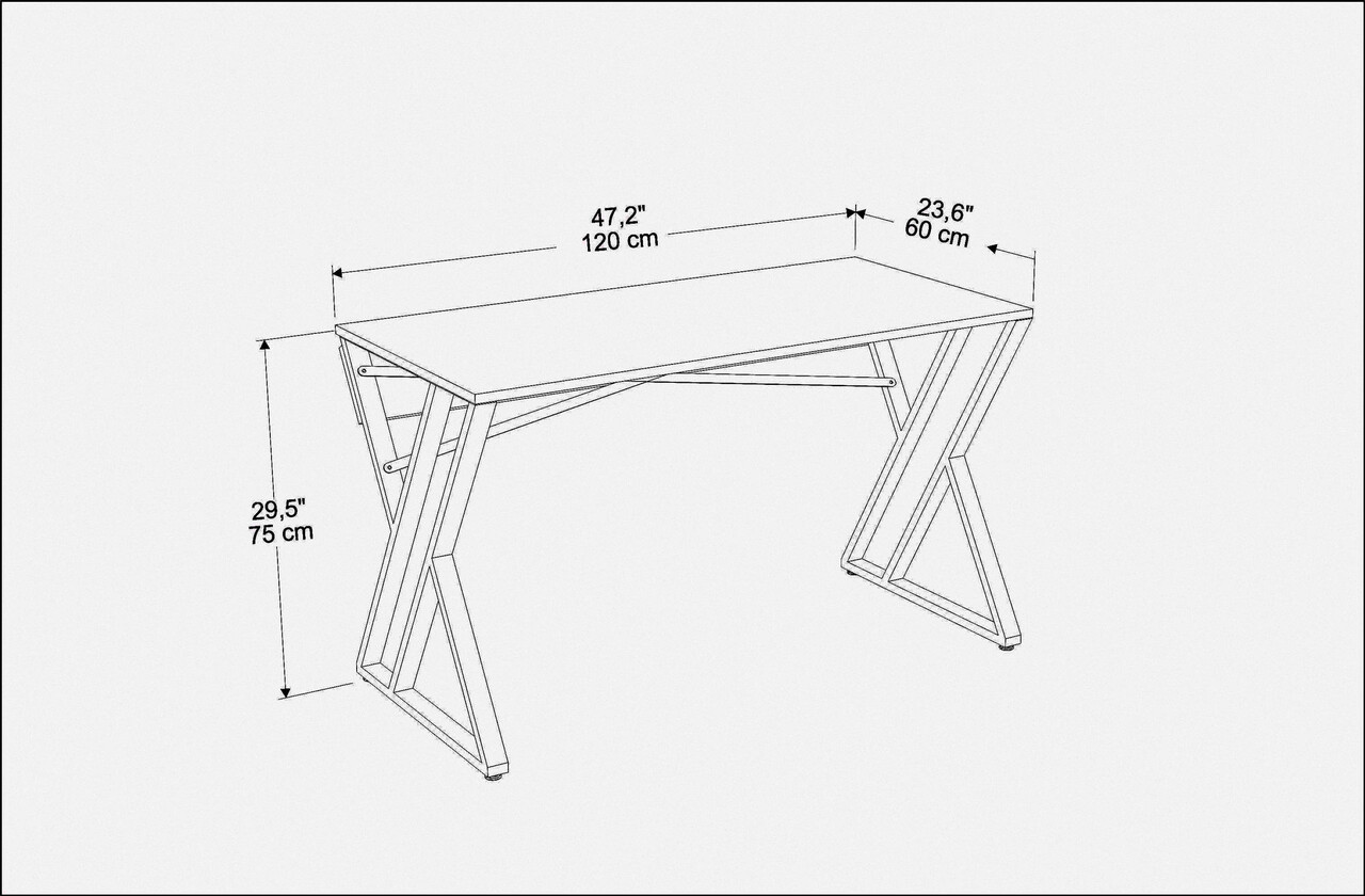 Birou, Retricy, Gyza, 120x60x75 cm, PAL, Alb/Auriu
