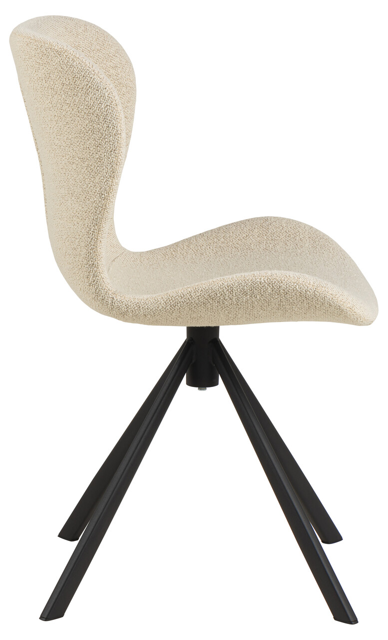 Scaun Batilda -A1, Actona, 46.5x53x81 cm, rotativ, tesatura Boucle/otel, crem - view 8