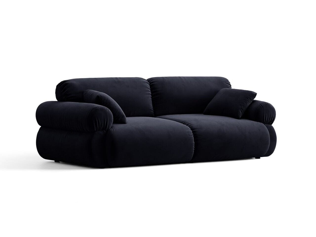 Canapea 3 locuri, Ophelia, Micadoni Home, 217x100x84 cm, catifea, albastru regal — imaginea 2