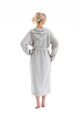 Halat de baie unisex, DC Home, Muslin, Bumbac , Gri