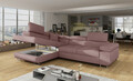 Coltar extensibil stanga 4 locuri, ELTAP, Anton, 272x203x85 cm, lemn/poliester, roz antic
