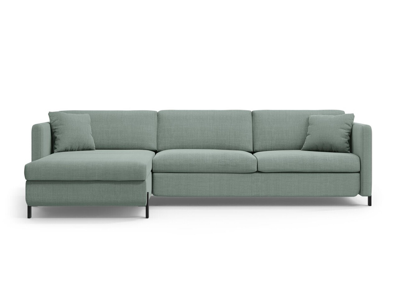 Coltar extensibil stanga 4 locuri, Gloria, Micadoni Home, 266x170x88 cm, tesatura structurata, verde menta