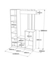 Cuier de perete, Locelso, DD7, 113.6x179.7x37.5 cm, Pin Atlantic / Antracit