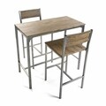 Set masa si scaune de bar 3 piese Inge Light, Versa, 89 x 45 x 87 cm, MDF